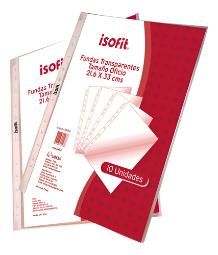 Blister Isofit Fundas Oficio Transparente 10 Un.