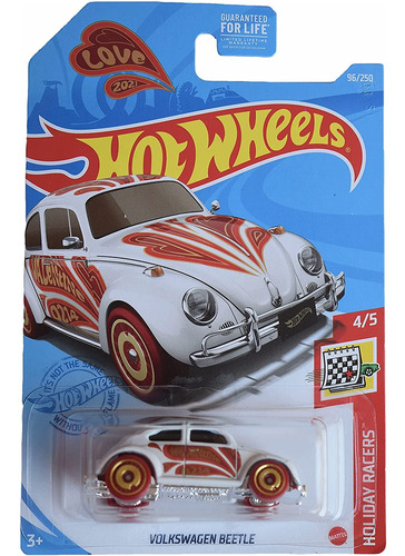 Hotwheels Volkswagen Beetle, Holiday Racers 4/5 [blanco] 96/