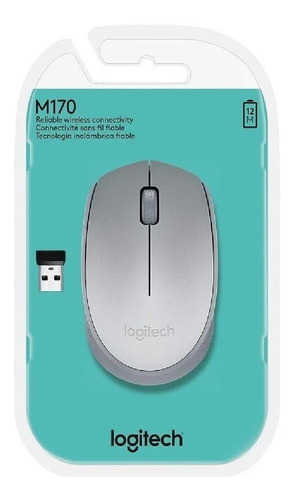 Imagen 1 de 2 de Mouse Logitech M170 Plateado Wireless Inalambrico 1000 Dpi