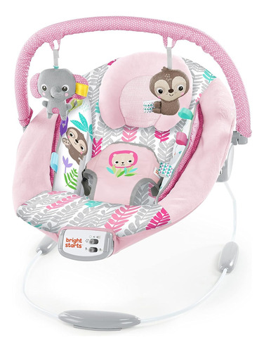 Silla Vibradora Bouncer Bright Starts Comfy Whimsical Rosa