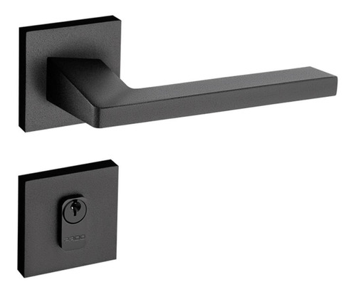 Fechadura Externa Pado Karli Quadrada Preto Fosco 55mm Cor Preto Texturizado