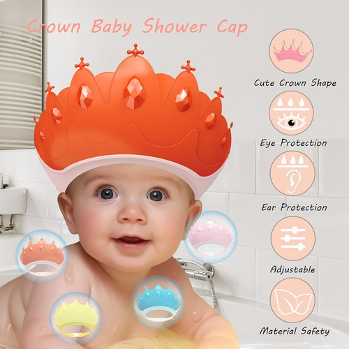 Gorro Protector Para Baño De Bebe Forma De Corona Color Rojo Rojo Corona