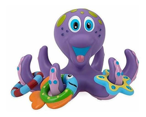 Pulpo Morado Flotante Nuby Con 3 Anillos De Aro Juguete De B