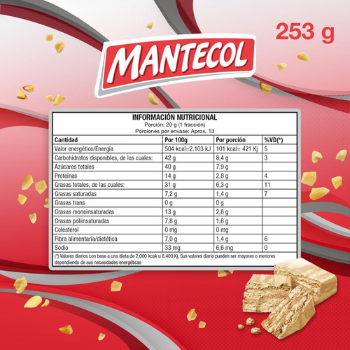 Imagen 4 de 4 de Pasta De Maní Mantecol® Con Cacao Sin Gluten 253g