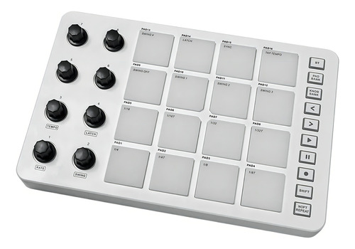 Controlador Sem Fio M-vave Smc-pad Midi 16 Almofadas Brancas