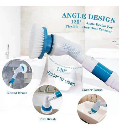 Cepillo De Limpieza Eléctrico, Inalámbrico, Recargable Baño