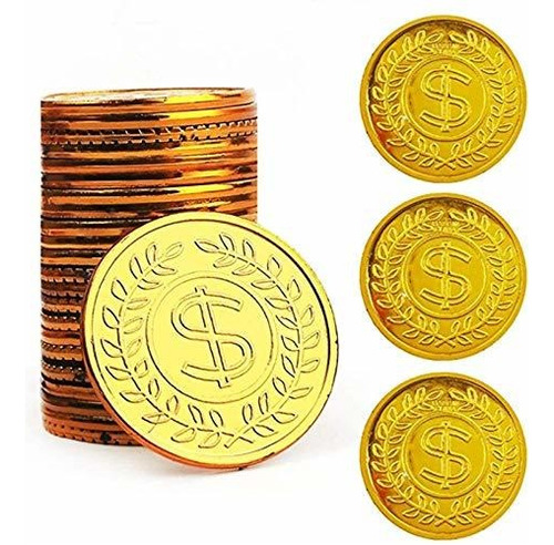 Juego De Plástico Pirate Gold Coins De 100, Jugar Monedas De