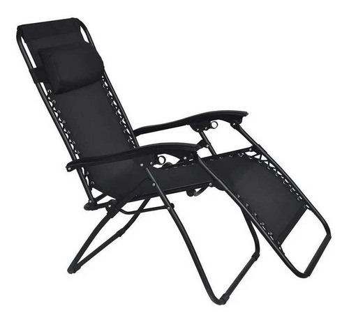 Cadeira Espreguiçadeira 21 Posições Importway Iwce-021 Cor Preto