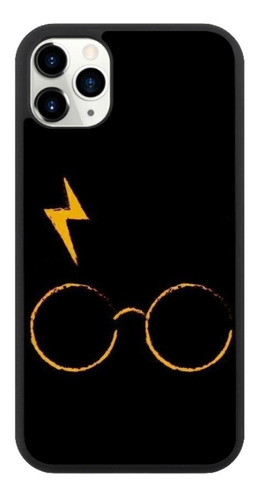 Funda Protector Para iPhone Harry Potter Lentes Rayo Negro