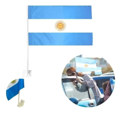 Combo Bandera Argentina Para Auto X 50 Unidades Mayorista