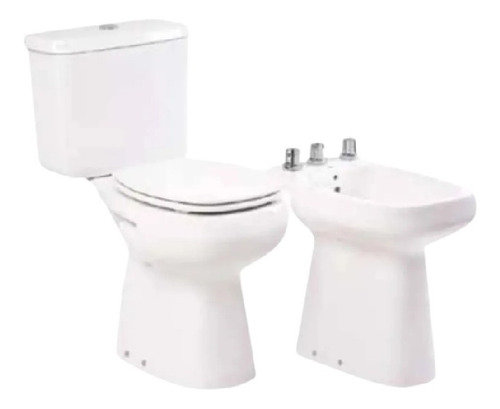 Kit Inodoro Roca Monaco Confort Alto Depos Tapa + Bidet P