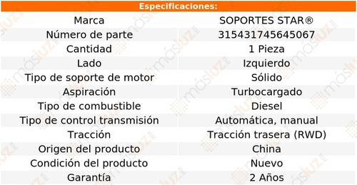 1) Soporte Motor Izq 3500 6.7l 6 Cil Aut, Std Turbo 11/12