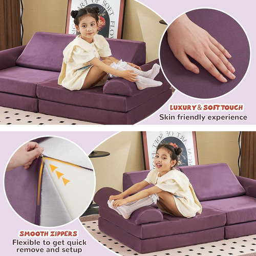 Sofá Modular De 8 Piezas Para Niños, Sofá Modular Para Niños