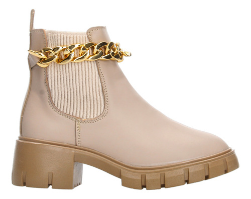 Bota Casual Tropicana Color Beige Con Tacón Para Niña