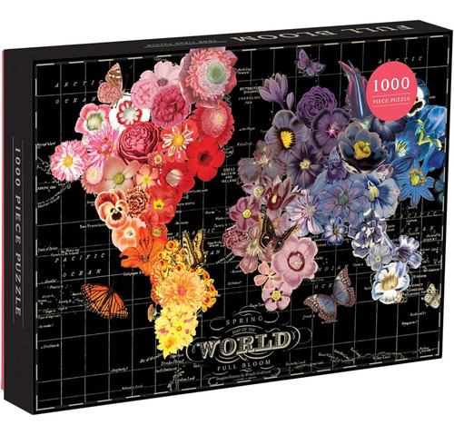 Rompecabeza Galison, Mapa Planisferio Floral, Piezas 1000