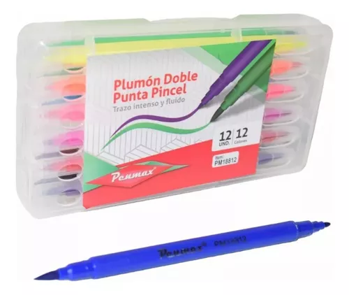 Set de 24 plumones Doble Punta Pincel y Plumín – Chíkidi