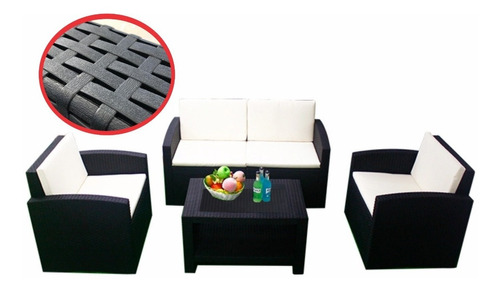 Juego De Living De Rattan Muebles Jardín Exterior Premium Rc