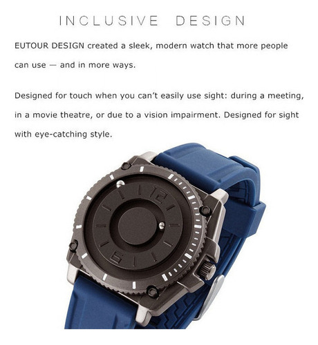 Reloj Casual Eutour E029 Con Bolas Magnéticas De Silicona