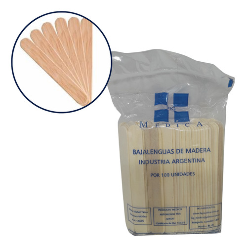 Bajalenguas De Madera Adulto Bolsa X 100 Unidades