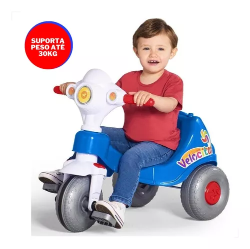 Triciclo infantil com empurrador e protetor 1-3 anos velocita ii