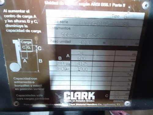 Clark Genesis C/ Desplazador, Torre Triple - 2.5tn.