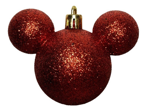 Imagem 4 de 4 de 03 Bola Enfeite Árvore Natal Mickey Vermelho Original Disney