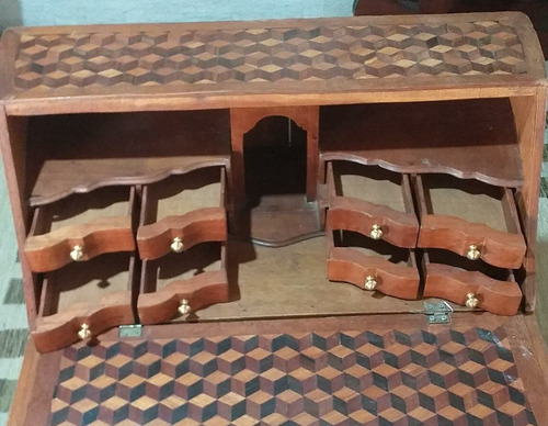 Mini Escrivaninha Séc.xix - Marchetaria - Raríssima