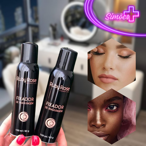 Fixador De Maquiagem Ruby Rose Hb 312 Secagem Rápida Fixação