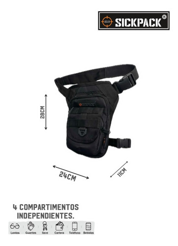 Piernera Muslera Táctica Sickpack Ry03 4 Compartimientos