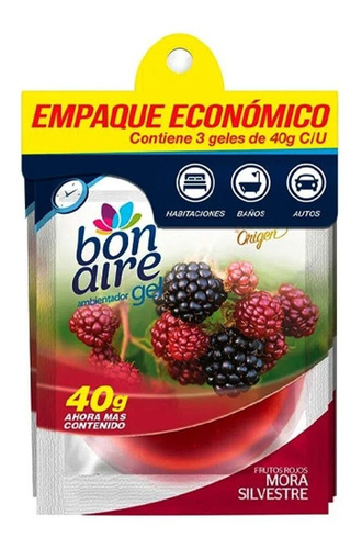 Ambientador Bonaire Gel Frutos Rojos 40 Gr
