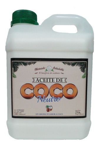 Aceite De Coco Extravirgen 1 Lt. Con Aroma Y Sabor.