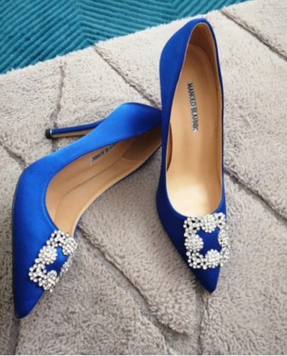 Zapatos Satinados Azul 