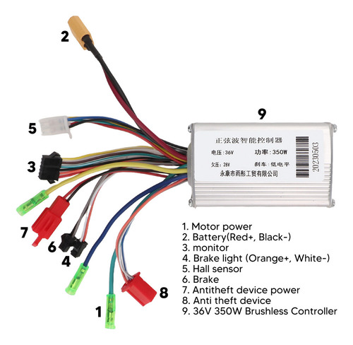. Controlador De Velocidad Del Motor Sin Escobillas Dc36v