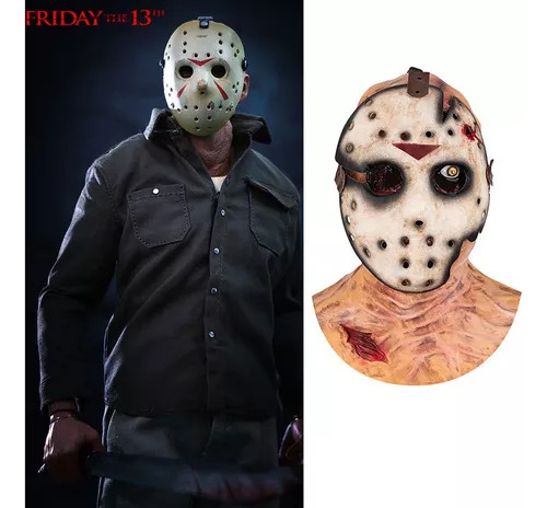 Máscara De Látex De Halloween Con Capucha Jason