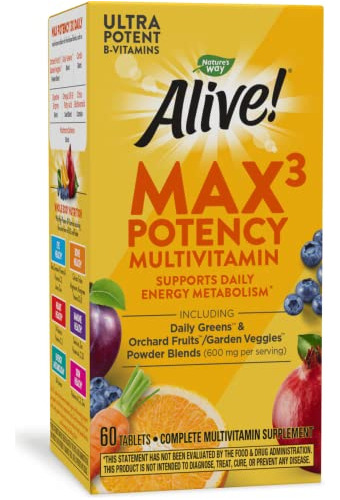 ¡la Naturaleza Está Viva! Max3 Potency Multivitamin, Ool4i