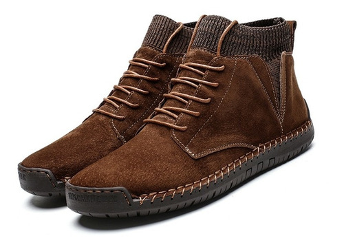 Botas Casuales De Cuero De Tobillo Medio Para Hombre