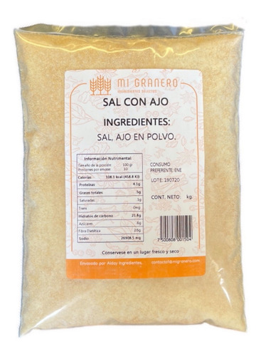 Sal Con Ajo A Granel 5 Kilogramos