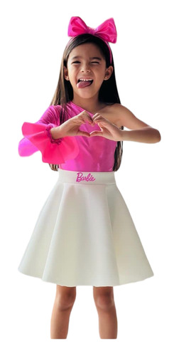 Conjunto Vestido Falda Barbie Para Niñas Sin Accesorios 