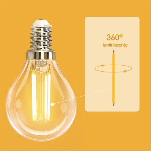 Lampara Foco Vintage Led Ahorrador G45 6w E14 6pcs