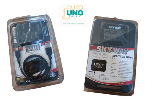 Splitter Hdmi 1x2 Amplifica Duplica Señal Full Hd 4k