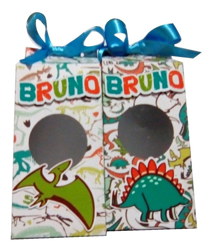 Dulcero Dinosaurios Personalizable Tipo Caja De Leche 25pz