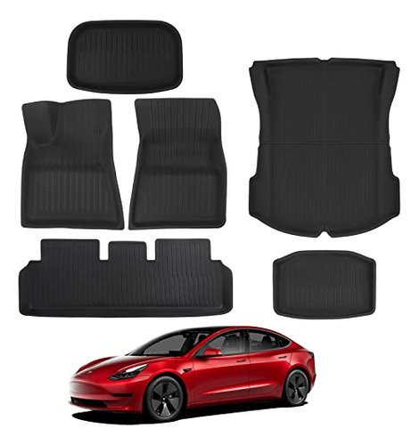 Basenor 4pcs Tesla Modelo 3 Mats De Piso 3d Interior Ngstl