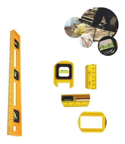 Imagem 1 de 7 de Ferramenta Nível Plástico Construção Com 3 Bolhas 40cm