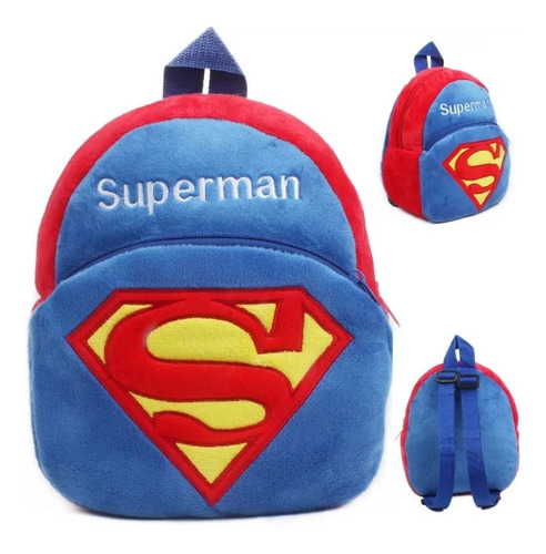 Mochila Infantil Escolar Preescolar Felpa Superman 