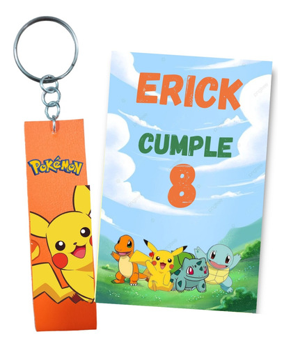 Recuerdos Pokemon Pikachu Invitación Fiesta Cumpleaños 