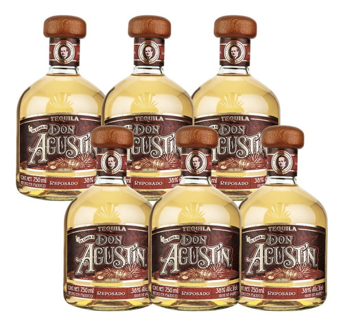 Caja De 6 Tequila La Cava De Don Agustin Reposado 750 Ml