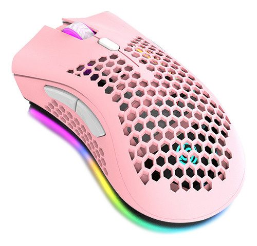 Dispositivo Óptico Pink Rgb.. 4g Honeycomb Design Mouse 3