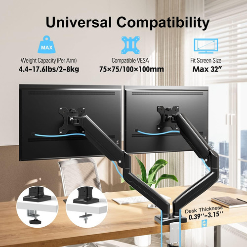 Soporte De Monitor Dual Visualización De Computadora D...