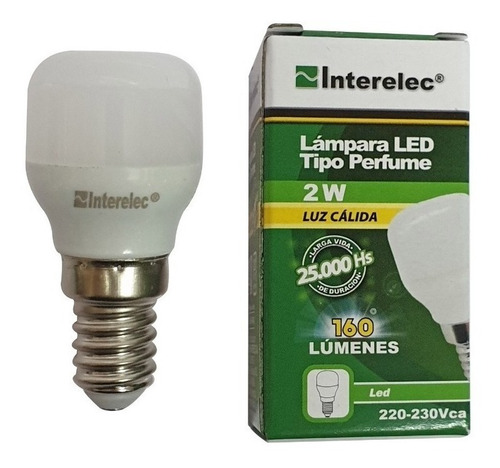 Lampara Led Perfume 2w E14 Luz Calida P/ Heladera Freezer