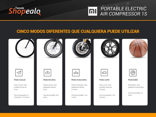 Imagen 5 de 10 de Compresor Xiaomi Portable Electric Air Modelo 1s + Cuota -*